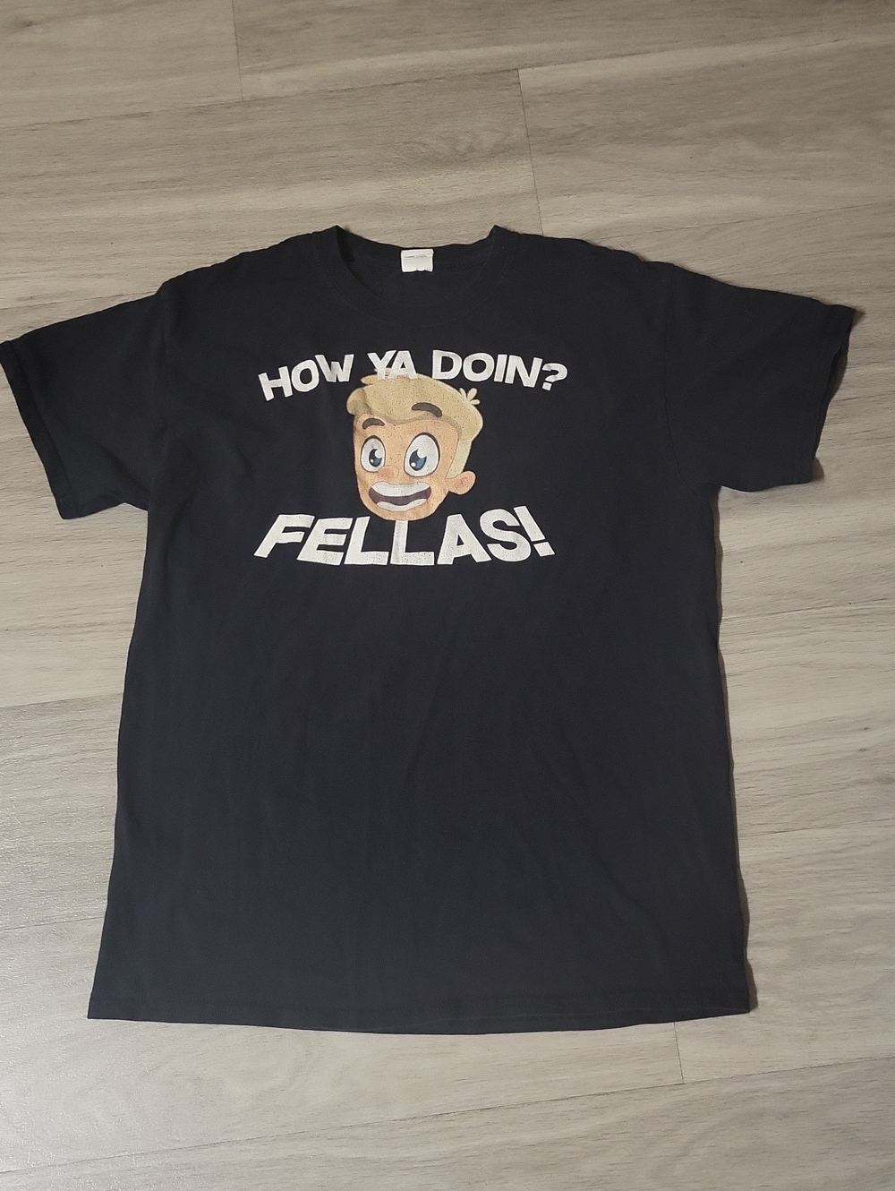 Gildan Black Short-Sleeve Graphic Tee with Blond Character
